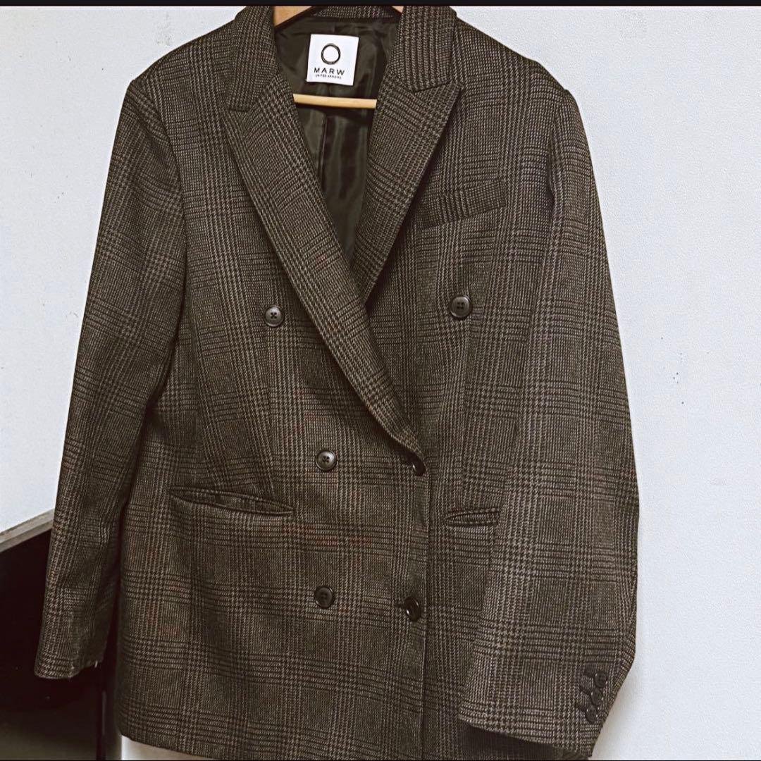 ＜MARW UNITED ARROWS＞オーバー ダブル ジャケット ブラウン