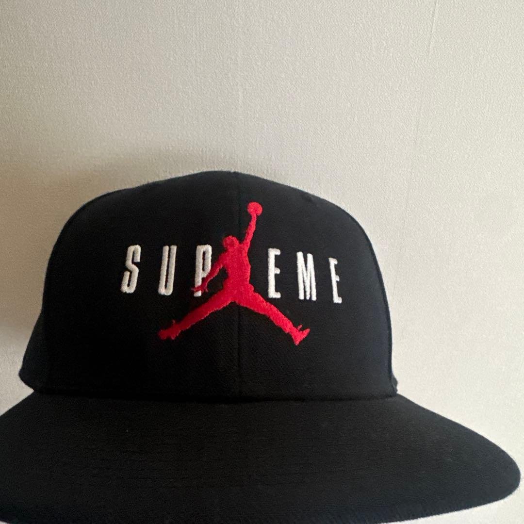 SUPREME ジョーダンロゴ キャップ ブラック