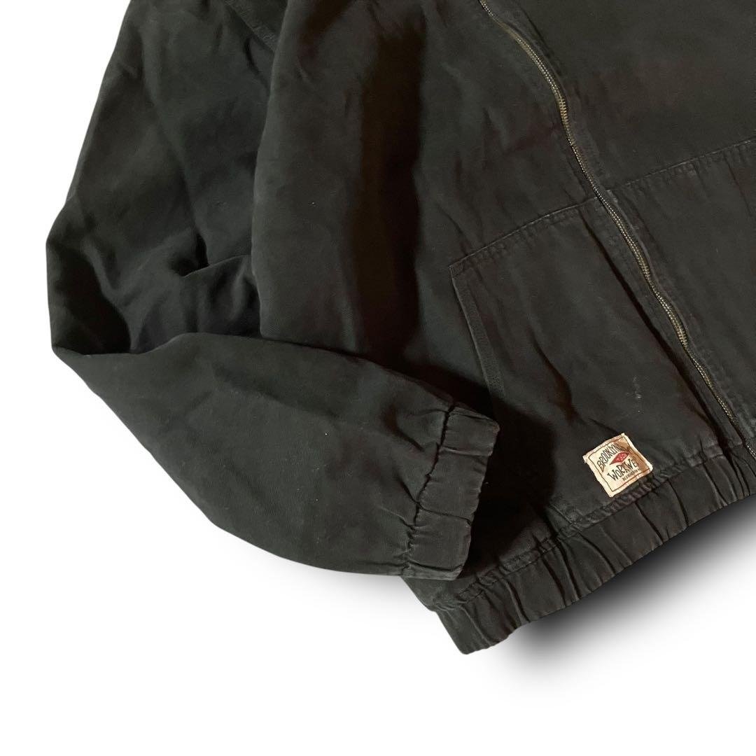 vintageダック地アクティブジャケット裏ボアフリース短丈フーディブラックXL