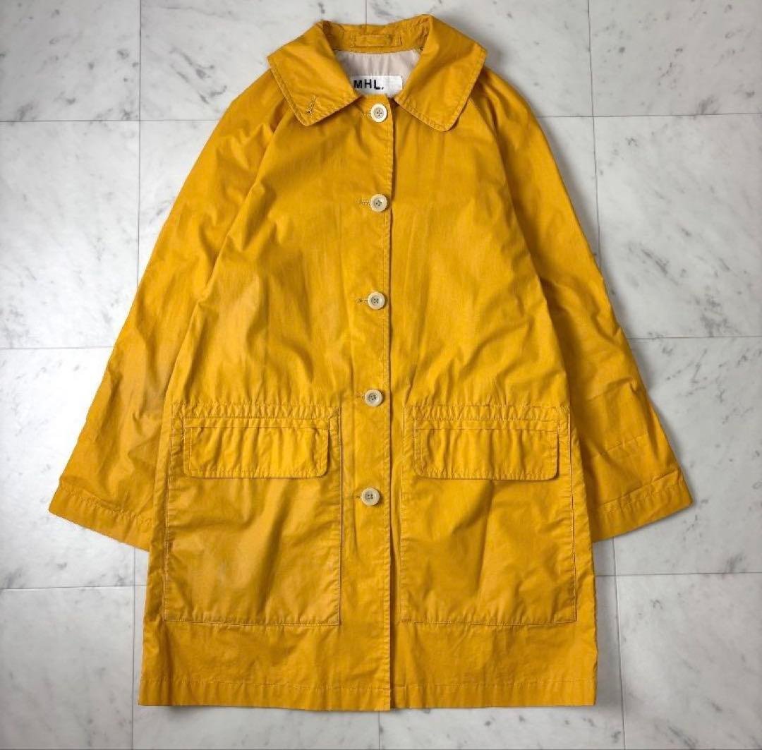 MHL. スプリングコート M ステンカラー マーガレットハウエル イエロー 春